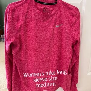 Nike Women's Fuchsia Long Sleeve Activewear Tee